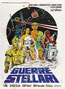 Rare Star Wars Print - Only released in Italy in 1977. Guerre Stellari - Picture 1 of 3