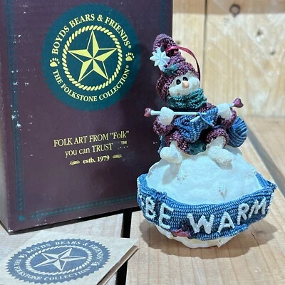 Boyds Bear - Ingrid "Be Warm" Snowball -Folkstone - Retired Christmas Ornament - Image 1 of 4