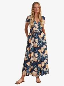 Roxy BNWT More Joy Floral Maxi Long Wrap Dress Tie Waist Size XS RRP $110 - Bild 1 von 11
