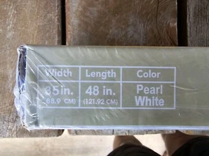 White Cordless Light Filtering Vinyl Mini Blind 35 in x 48 in - Picture 1 of 6