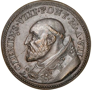 1593 VATICAN - Pope Clement VIII - Bronze Medal - Famine of 1590-92 - NGC MS63BN - Picture 1 of 4