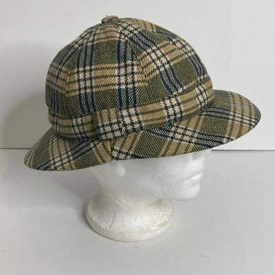 Vintage Ghillie Hat Mens Small Green Tan Black Wool Tweed Made in England Foto 1 de 4