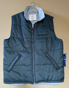 NEW Quiksilver Spock Vintage Y2K Men's XL Green/Gray Reversible Full Zip Vest - Picture 1 of 7