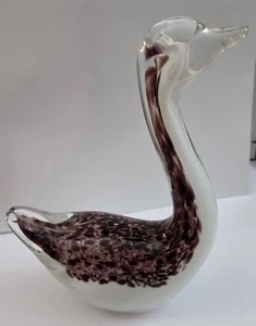 Vintage Murano Kunst mundgeblasene Glas Gans Figur/Briefbeschwerer - Bild 1 von 9