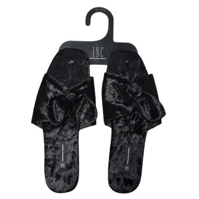 Zapatillas INC International Concepts Terciopelo Lazo Tobogán Ropa de Salón Mujer XL 11/12 Foto 1 de 4