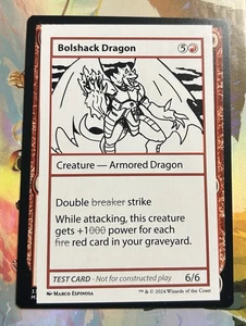Bolshack Dragon Magic The Gathering x Duelmasters Genuine Playtest Card MTG - Picture 1 of 2