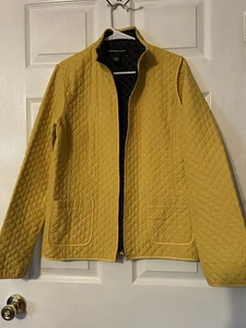 Norton McNaughton Yellow Diamond Quilted Zip Front Jacket Women’s Small Light - Picture 1 of 6