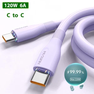 120W C to C Cable Phone Fast Lead Charger 6A TPE Liquid Soft Silicone Wire PD - Picture 1 of 15