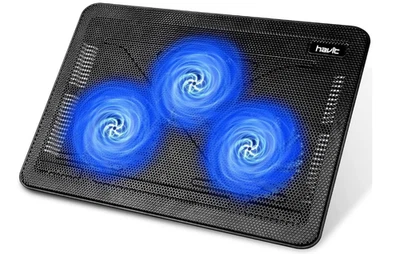 Almohadilla de enfriamiento para portátil HAVIT HV-F2056 15,6 pulgadas-17 pulgadas 3 ventiladores USB - negra Foto 1 de 4