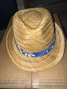 Daniel Cremieux Collection Men’s L/XL Paper Straw Fedora Hat Woven Tan/Blue NWOT - Picture 1 of 2