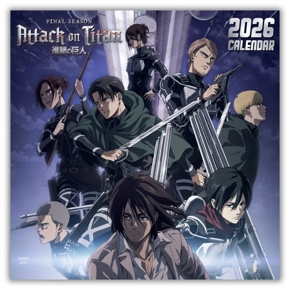 DANILO PROMOTIONS LTD 2026 Calendar Attack On Titan Month to View Anime Manga Square Calendar