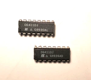 DG411DJ quad SPST CMOS analog switch PDIP-16 SMD Genuine Siliconix part x2 pcs - Imagen 1 de 1
