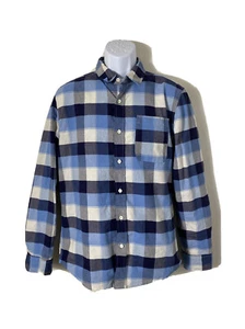 Mens Medium Carbon Dress Shirt Blue Plaid Long Sleeve Classic Fit - Picture 1 of 5