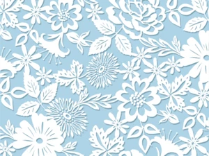 Allover Chintz weiß Spitze auf blau 9 x 13,5 Zoll Überglasung Keramik Aufkleberblatt - Bild 1 von 2