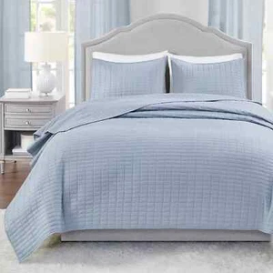 Comfort Spaces Kienna 3 Piece Full/Queen Summer Quilt Set Light Blue - Picture 1 of 6