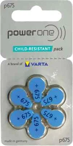 Power One Size 675 Mercury Free Hearing Aid Batteries (60 pack) **NEW DESIGN** - Picture 1 of 1