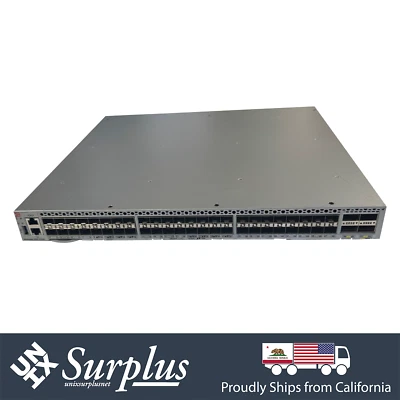 Conmutador 48 puertos 10 GB SFP+ Brocade VDX 6740 2x PSU B2F sin rieles | 4x 40 GbE QSFP+ Foto 1 de 4