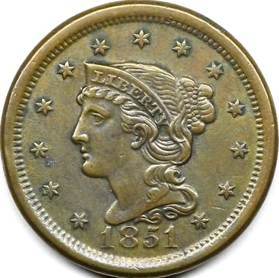 1851 centavo grande em uma bela alta qualidade - Imagem 1 de 3