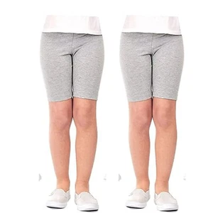 Pack Of 2 Girls Cycling Kids Shorts Stretchy Game School Sports Dance 3-16 Years - Picture 1 of 24