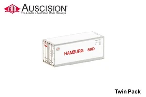 Auscision (CON-190) Hamburg Sud 20' Container - HO Scale Twin Pack - Picture 1 of 2
