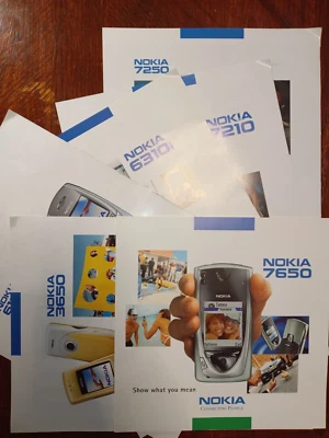 Nokia 3650 6100 6310i 7210 7250 7650 brochure di vendita Regno Unito, stampate negli anni 2000 - Immagine 1 di 4