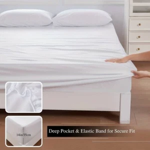 Full Size Fitted Mattress Protector Cover – Fabric Soft & Dust-Proof Waterproof - Picture 1 of 7