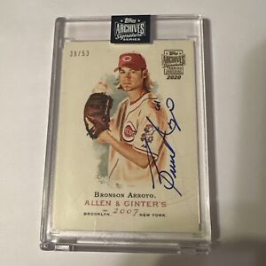 2020 Topps Archives Signature Series Bronson Arroyo On-Card Auto 39/53 REDS