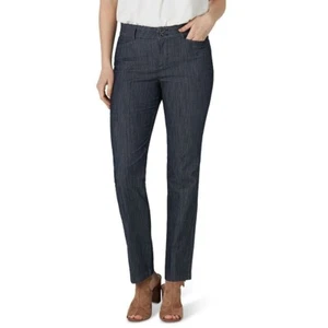 Lee Secretly Shapes Anzughose gerades Bein Damen 12 kurz Petite Chambray NEU - Bild 1 von 10
