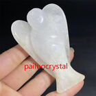 1pc Natural Clear crystal Angel Quartz Crystal Skull Angel Pendant Gem Reiki 3"
