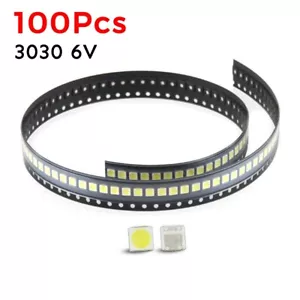100 Piezas 3030 6V Para Cuentas De Lámpara Para LED TV Retroiluminación Tira Barra Reparación TV - Imagen 1 de 8