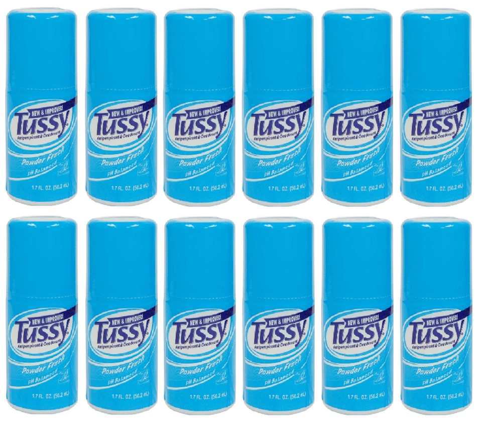 Desodorante antitranspirante Tussy Roll-On, pó fresco, 1,70 oz (pacote com 12) - Imagem 1 de 1