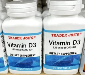 2 X Trader Joe's Vitamin D3 125 mcg (5000) 90 Softgels - Picture 1 of 2