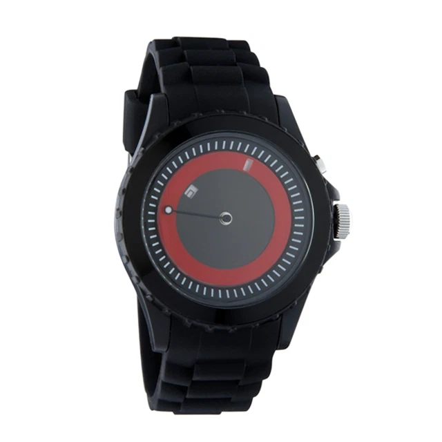 Reloj Flud Unisex THN005 Retroiluminado Movimiento Analógico Correa de Goma Negra Cara Roja Foto 1 de 1