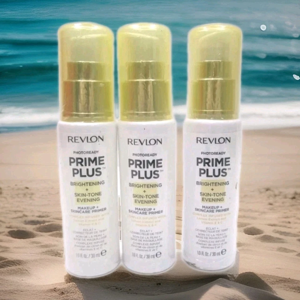 3 X Revlon 1fl oz. PhotoReady Prime Plus Brightening Face Makeup Primer  NEW  - Image 1 of 2