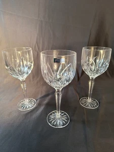 Lot of 3 Marquis by Waterford Crystal Brookside Large Wine Water Goblets GREAT - Picture 1 of 23