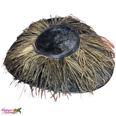 Shay NY Vintage Ostrich Feather Halo Cocktail Hat Wide Brim - Image 1 of 4