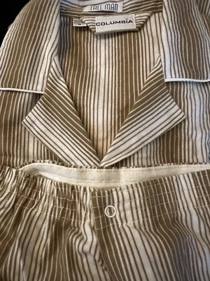 De Colección ALTO Para Hombre Columbia Pijama Suave Rayas Franela Pantalones a Presión Talla B ¡NUEVO SIN ETIQUETAS! Foto 1 de 2