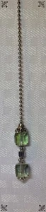 Handcrafted Silver And Teal Green BlueElectroplated Square Cube Ceiling Fan Pull - Picture 1 of 7