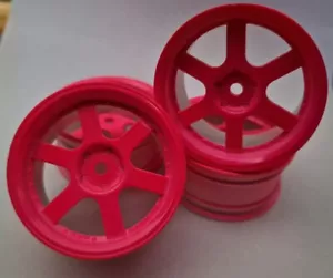 Rc Car 1/10 Drift 5 Spoke 37R Rims Wheels 3mm Offset Pink - Picture 1 of 2
