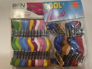 1980’s Janlynn and Cool Threads Embroidery Floss Packs (2) Cotton Vtg - Picture 1 of 2