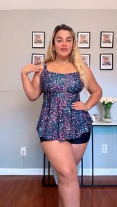 Yonique Plus Size Tankini Swimsuit Flowy Bathing Suits Tummy Control - Picture 1 of 6