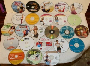 24 ACCEPTABLE workout DVDs dance Pilates The Firm Crunch Shape method ball abs - Picture 1 of 5