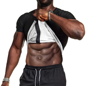 Men Sauna Sweat Shirt Workout Sport Compression Top Vest Trimmer Body Shaper US - Picture 1 of 42
