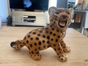 Rare Ronzan Italian Hand Painted Ceramic Cheetah Cub - Picture 1 of 19