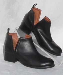 $195 JEFFREY CAMPBELL US 7.5 8 Black Leather ORILEY-LO Shoes Ankle Booties Boots - Picture 1 of 6