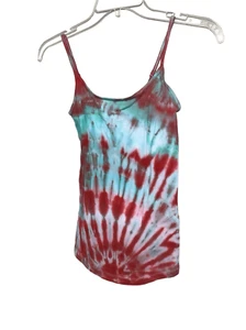 New Forever 21 Cami Hand Tye Dyed Red and Blue Size Medium - Picture 1 of 3