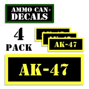 AK-47 Ammo Can Label 4x custodia munizioni adesivi decalcomanie confezione da 4 YW MINI 1,5 pollici - Foto 1 di 2