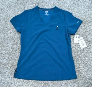 Koi Next Gen Ready To Work Scrub Top Shirt Women's XS Caribbean Blue Pocket NEW - Picture 1 of 6