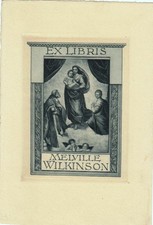 Exlibris Bookplate Heliogravüre Emil Ranzenhofer 1864-1930 (?) Bibel Rahmung