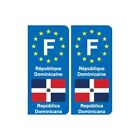 F Europe République Dominicaine  Dominican Republic Autocollant Plaque
